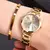 2 pçs conjunto relógio de luxo feminino simples dial oco cinta moda pulseira o - comprar online