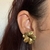 Brinco Dourado Flor Hibisco - Good Twings