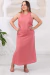 Vestido Linho Washed Regata