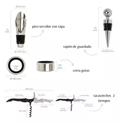 Ideal Regalos Set Kit Accesorios Para Vino 4 Piezas En Caja en internet