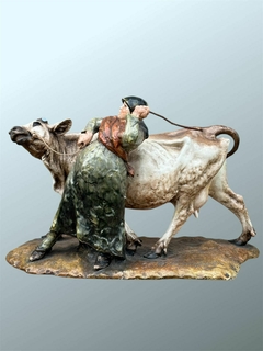 CONTADINA CON MUCCA