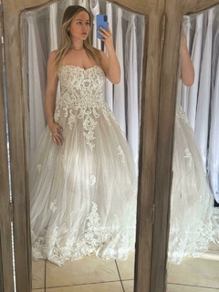 Vestido de Novia Allure Halter destellos plata - REVIEW