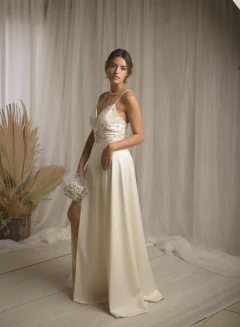 Vestido de novia ALMA natural - comprar online
