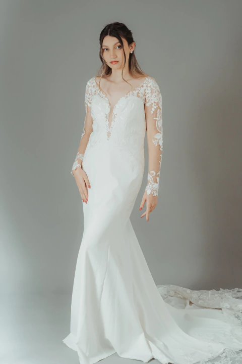 Vestido de Novia Allure Sirena con Mangas