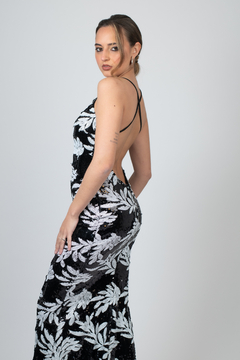 Vestido Pia Negro Estampado