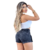 Short Jeans Feminino Marmorizado Cintura Alta 8 Botões - comprar online