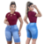 Short Jeans Feminino Pedal Esmaecido Claro Lycra Cós Alto - loja online
