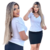 Blusa Feminina Decotada com Botões Cores Diversas na internet