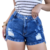Kit 2 Short Jeans Feminino Barra Dobrada Cós Alto Lavagens