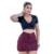 Saia Jeans Feminina Cargo Cintura Alta Vinho