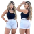 Kit 2 Short Jeans Feminino Cintura Alta com Cinto Cores na internet