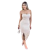 Vestido Feminino Tomara que Caia Bege com Fenda Lateral