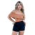 Short Jeans Feminino Cintura Alta Body Ciganinha Caramelo