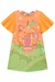 Vestido em meia malha laranja - Novo Estilo Moda Infantil