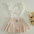 Conjunto Infantil Feminino Body Bufante Off White e Saia Florida