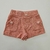 Imagem do Conj. Batinha Acetinada Gatinhos com Flores e Short com Botões - Areia e Rose