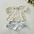 Conjunto Infantil Feminino Blusa de Gola com Shorts Floral Rosa e azul - Kiki Xodó na internet
