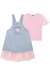 Conjunto de Blusa em Canelado e Salopete em Jeans Arkansas e Tule 75810 Kukiê - Novo Estilo Moda Infantil