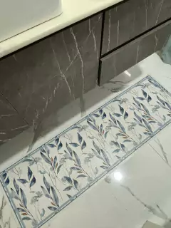 Melina flores azules con lino - Casa Viknara