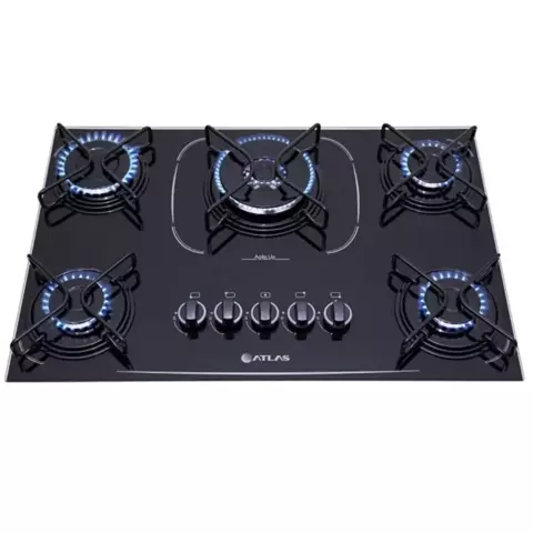 COOKTOP GAS 5Q ATLAS TC AGILE UP GLASS