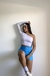 Cropped Um Ombro Só Manga Longa - Branco