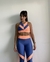 Conjunto Calça e Cropped Bicolor Recortes | Poliamida