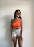 Cropped Um Ombro Só - Laranja Neon