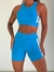 Conjunto Short e Top [Azul Claro com Branco] - ANND FIT