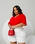 Blusinha Plus Size Vermelha com Bordado nas Mangas - comprar online