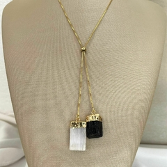 CONJUNTO TURMALINA NEGRA E SELENITA - 3 Peças - Raia Luzz