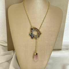 COLAR GRAVATINHA RAIA LUZZ QUARTZO ROSA na internet