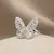 ANILLO MARIPOSA BLANCA BAÑO DE PLATA