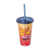 Copo com Canudo Divertidamente Emoções 500 ml Disney Plasútil - Lelufe Festa II