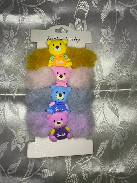 Kit de Pompom Pluma com Ursinho