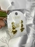 Brinco Trio de Corações Liso Dourado