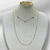 Colar Duplo Folheado Trio Corações Dourado