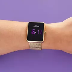 Relógio Digital Led Dourado