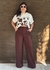 Calça Mel marrom alfaiataria - comprar online