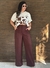 Calça Mel marrom alfaiataria