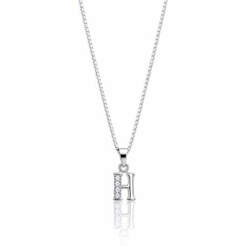 Colar Inicial Letra Cravejada Banhado a Prata 925 - comprar online