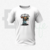 Camiseta branca entre o bem e o mal