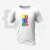 Camiseta branca autismo com coração