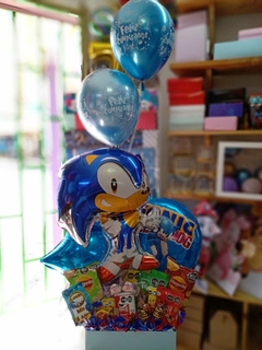 Caja decorada de Sonic - Decoraciones Y&K Festejos