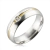 Aliança de prata 950 abaulada anatômica 6mm com 1 filete em ouro e 1 zircônia 1,75mm