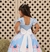 Vestido Marie Junino Luxo Lilo Stitch Azul Bebe