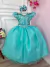 Vestido Infantil Casamento Dama Honra Verde C/ Renda Realeza