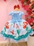 Vestido Infantil Princesa Sereia Ariel Azul Cinto Pérolas na internet