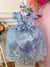 Vestido Infantil Azul C/ a Renda Realeza e Cinto de Pérolas na internet