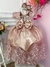 Vestido Infantil Rose Com a Renda Realeza e Cinto de Pérolas na internet