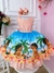 Vestido Infantil Moana Baby Pêssego e Azul Luxo Festa na internet